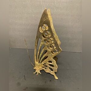 Vintage Decorative Ornate Brass Mid-Century Free Standing Butterfly Sculpture